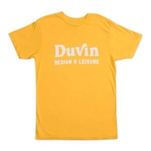 Duvin Logo Leisure Tee M Banana Yellow Cotton Extra Soft BNWT